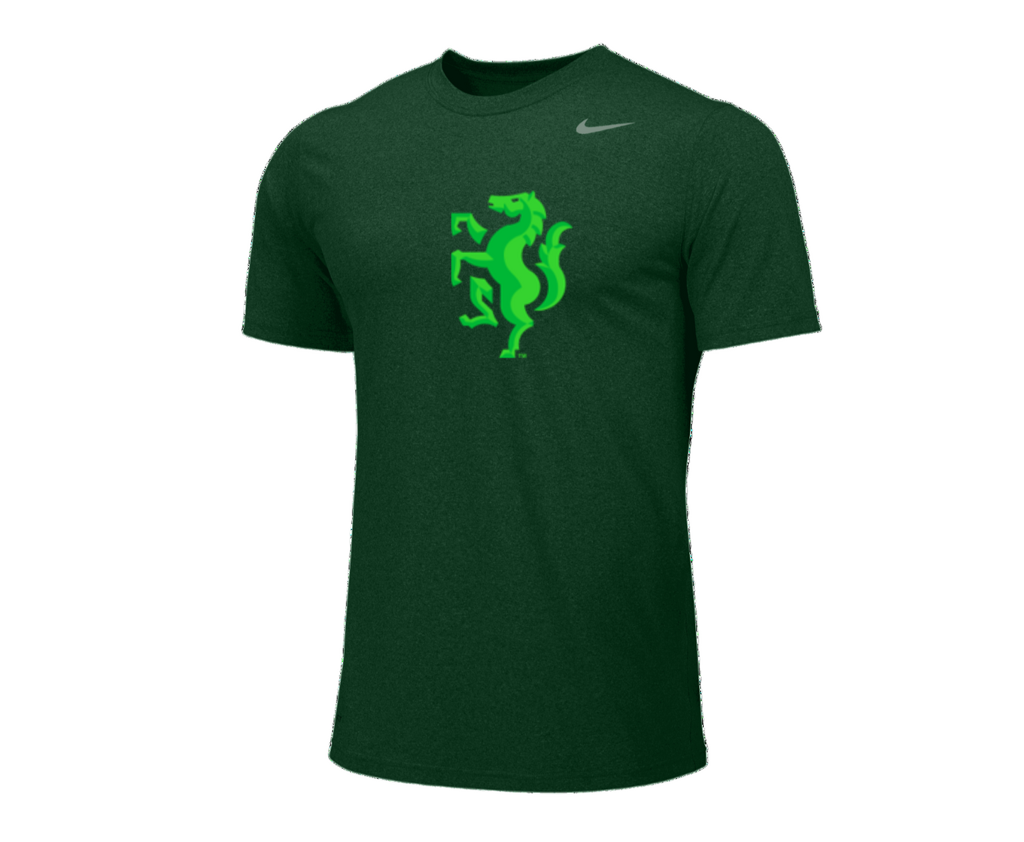 Youth Nike Legend Dri-Fit Tee - Green with Rearing Horse