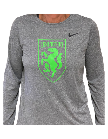 Youth Nike Legend Dri-Fit Long Sleeve - Grey/Green Shield